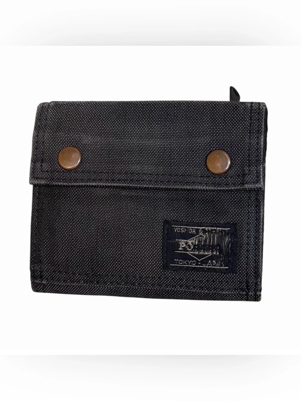 Porter Yoshida & Co. Smoky Bifold Wallet Unisex Black Zip